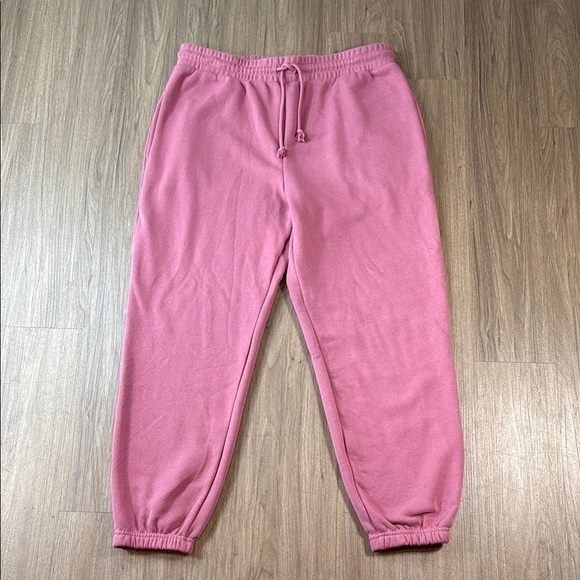 New Without Tags Pink Track Pants Relaxed Fit Sweatpants Joggers - Picture 1 of 5